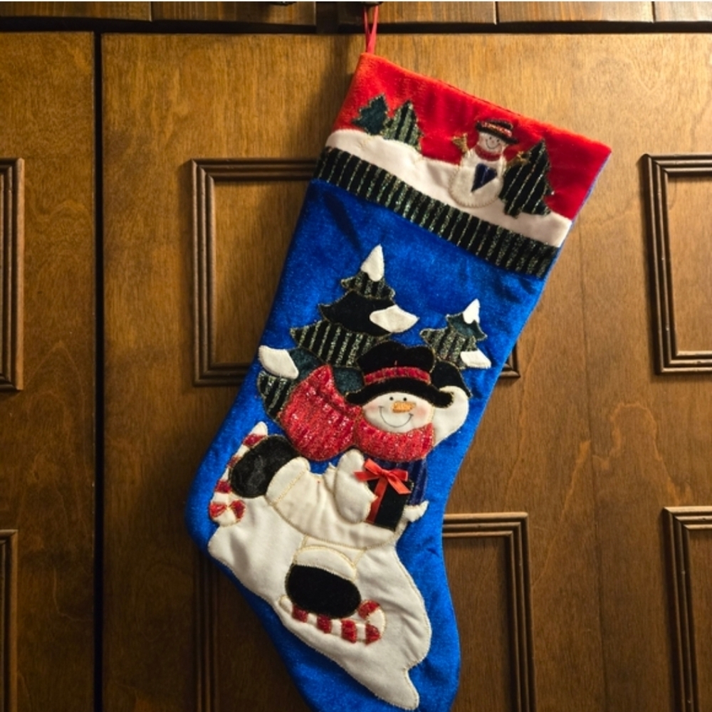 Christmas Stockings with Snowman Design - Picture 3 of 4